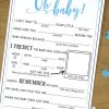 Baby Shower MadLibs Advice Card, Baby Boy