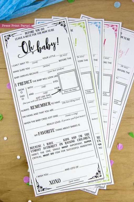 Baby Shower MadLibs Advice Card, Boho Baby Shower