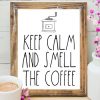 Keep Calm and Smell the Coffee Rae Dunn inspired coffee bar sign, for coffee station -- Press Print Party!