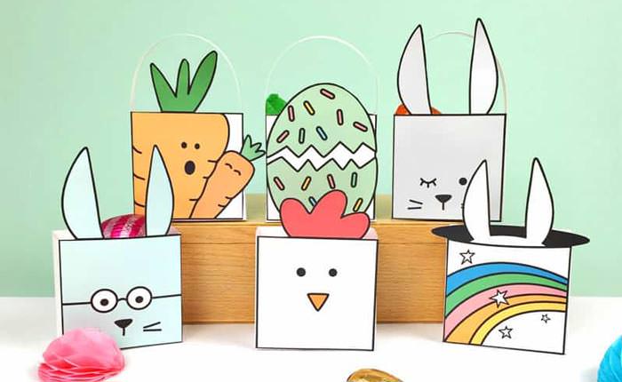 Easter free printable favor boxes