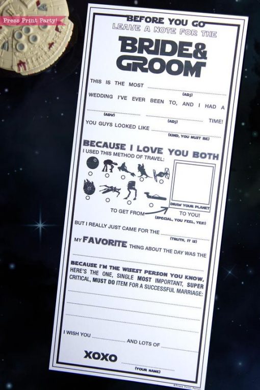 Star Wars Wedding Mad Libs Printables, Marriage Advice Cards