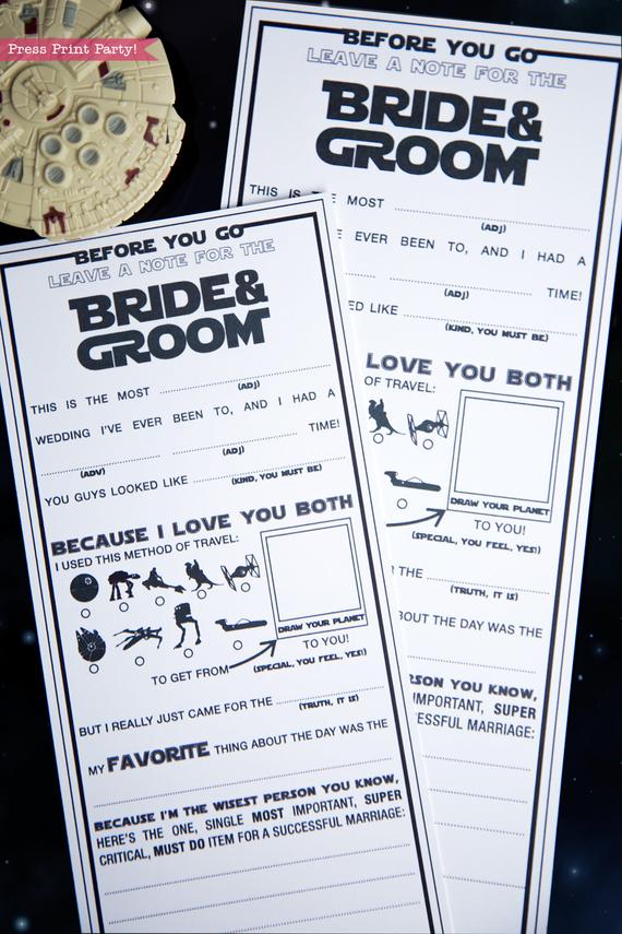 Star Wars Wedding Mad Libs Printables, Marriage Advice Cards