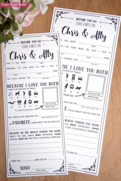 Wedding Mad Libs Printables, Draw Yourself Version