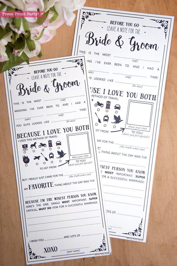 Wedding Game Mad Libs Printables Geek Wedding Press Print Party 
