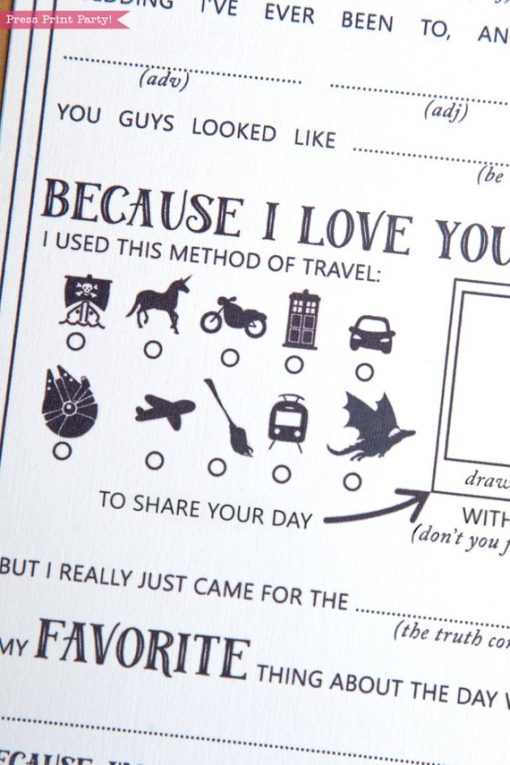 Wedding Mad Libs Printables, Star Wars Wedding