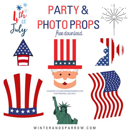 4th of july photobooth props