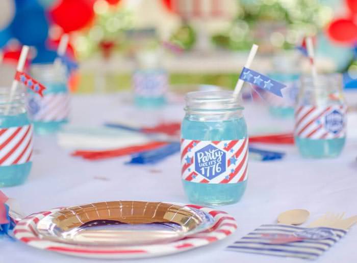 4th of July bottle wrappers printables