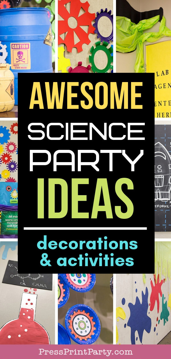 Science party ideas DIY Decorations and Activities -Press Print Party!