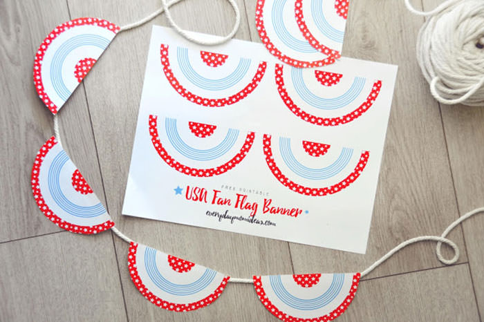 4th of july pennant printable