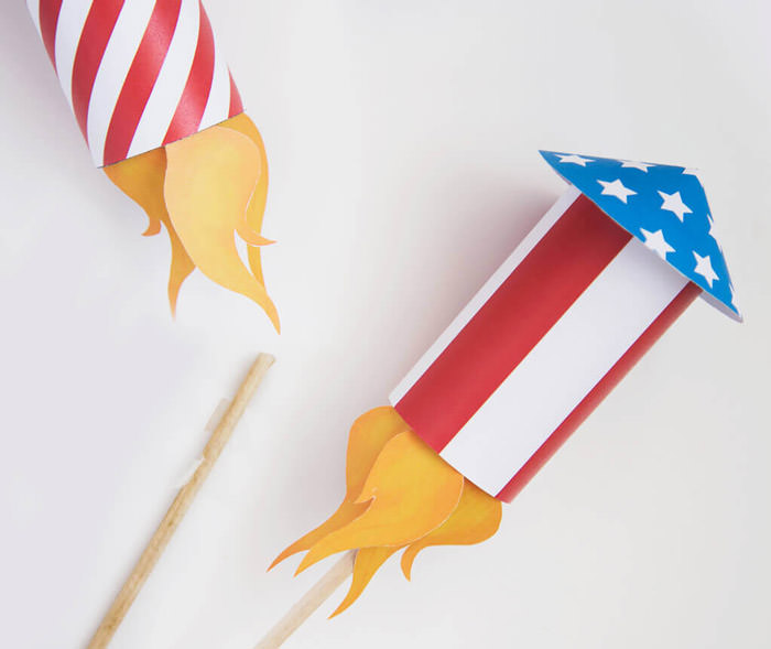 Free 4th of july printables rockets craft