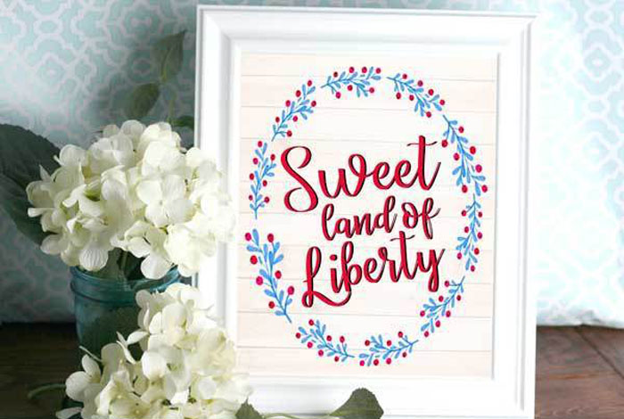 free patriotic printable sweet land of liberty sign
