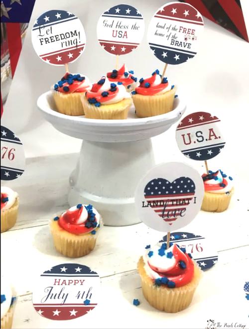 cupcakes with patriotic toppers free
