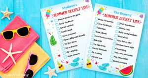 Free Summer Bucket list printable. Summer to do list Press Print Party!