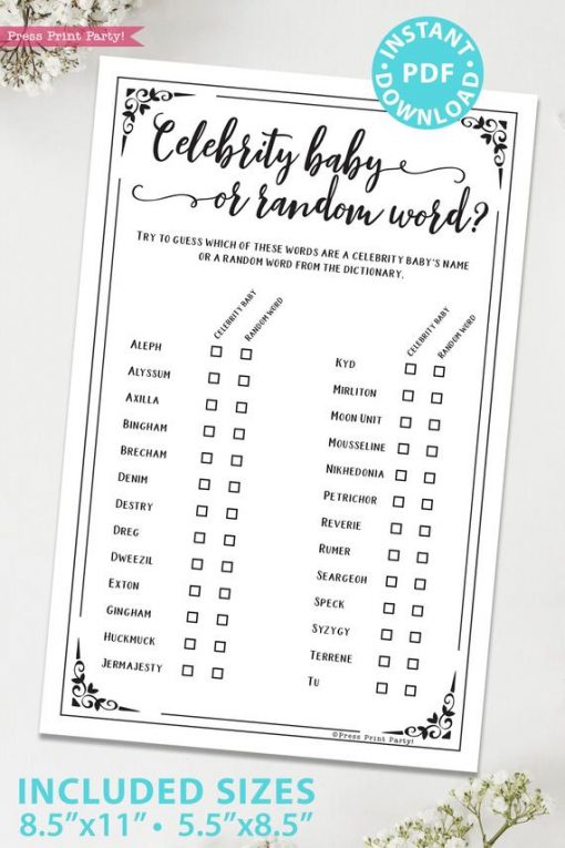 11 Rustic Baby Shower Games Printable Package - Press Print Party!