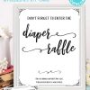 diaper raffle - sign and tickets - game baby shower game printable games instant download Press Print Party!