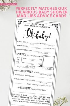 Perfect match to the baby shower mad libs printables