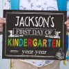 first day of school sign printable chalkboard. last day of school sign editable. First day of kindergarten - Press Print Party!