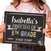 first day of school sign printable pastel chalkboard. last day of school sign editable. First day of 5th grade - Press Print Party!