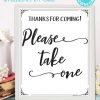 Please take one sign baby shower game printable games instant download Press Print Party!