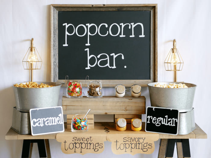 popcorn bar for party ideas