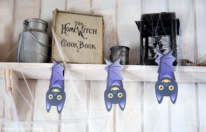 paper bats hanging halloween decorations diy folding
