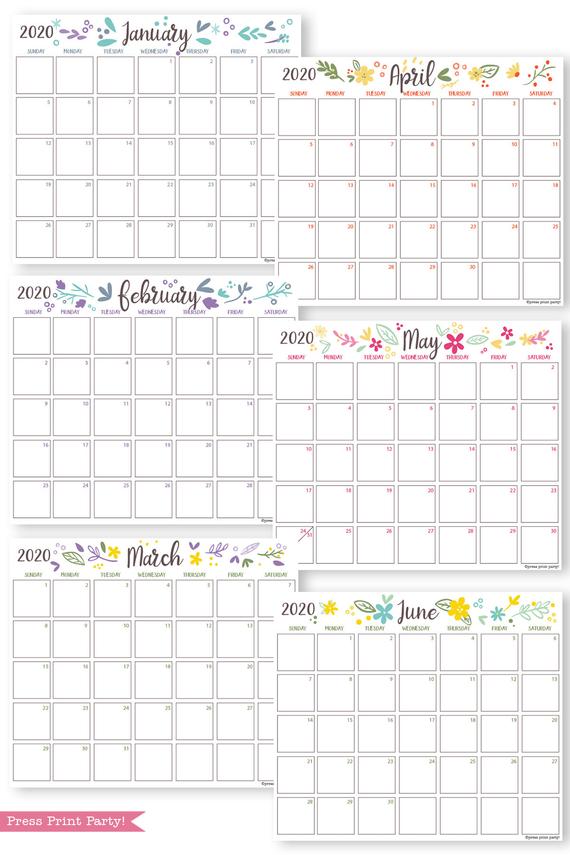 2020 bullet journal calendars printable cute press february 2020 calendars cute
