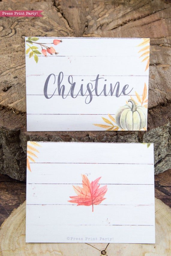 Thanksgiving place cards printable, thanksgiving table decor, pumpkin svg, instant download, pdf, Thanksgiving table setting ideas, tent card, food card, pumpkin decor, pumpkin printable, Farmhouse decor, white wood, rustic place cards. Green pumpkin, Press Print Party!