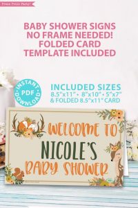 Woodland Baby Shower Welcome Sign Printable - Press Print Party!