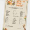 whats in your purse - Woodland baby shower games and signs w woodland creatures and forest animals like a cute fox, deer, and squirrel. Press Print Party Instant Download