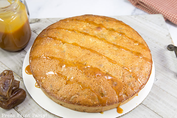 old fashioned date cake with caramel sauce - from Great Grandma Press Print Party!