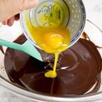 Mixing in the egg yolks -French Chocolate Truffles recipe - How to make chocolate truffles - Press Print Party!