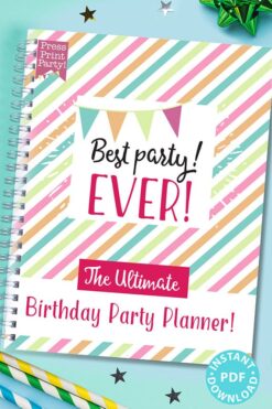 Best Party Ever the Ultimate Birthday Party Planner Press Print Party! Instant download pdf all the pages shown 5 birthday party checklist, 11 core pages, 12 support pages.