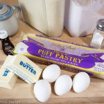 Ingredients for the Authentic galette des rois recipe - French kings cake pastry with almond paste. French tradition, French style kings cake. easy to make with golden crown by Press Print Party!