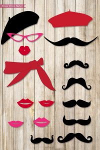 30 Paris Party Photo Booth Props Printables - Press Print Party!