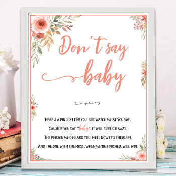 Don't Say Baby - baby shower games ideas and activities w printable template instant download by Press Print Party!