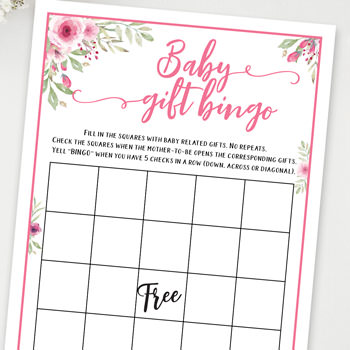 baby gift bingo baby shower games ideas and activities w printable template instant download by Press Print Party!