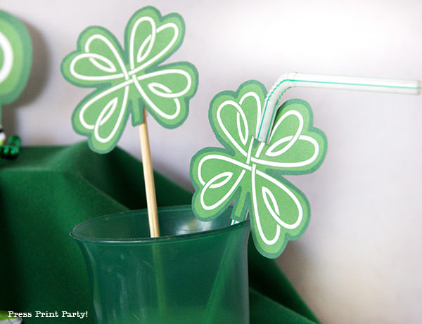 shamrock printables for straw Press Print Party!