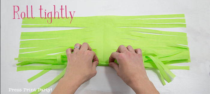 roll tightly - tissue paper garland tutorial Press Print Party!