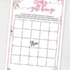 baby gift bingo game printable baby shower game pink flowers Press Print Party!