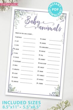 Baby Shower Games Bundle Greenery Baby Games Template Baby 