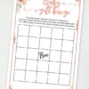 baby gift bingo Printable baby shower game Peach flowers, instant download pdf Press Print Party!
