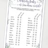 Celebrity baby or random word - Baby shower game printable template pdf, baby shower party ideas, instant download Press Print Party! Greenery and purple design