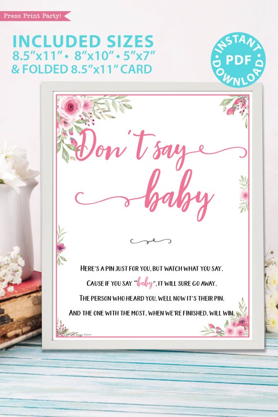 Girl Monkey Dont Say Baby Baby Shower Game Printable
