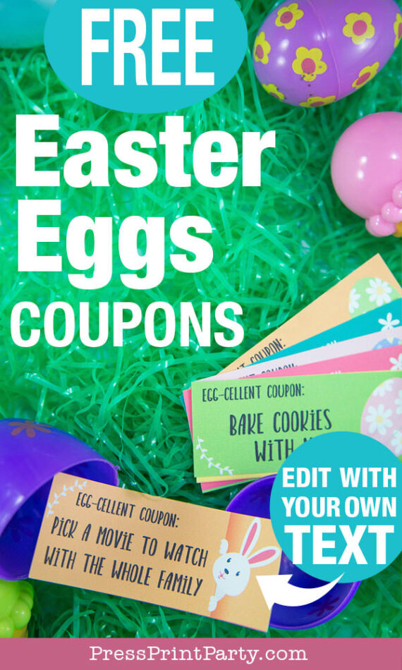10 Easter Egg Coupons You Can Edit Yourself Free Printable Press