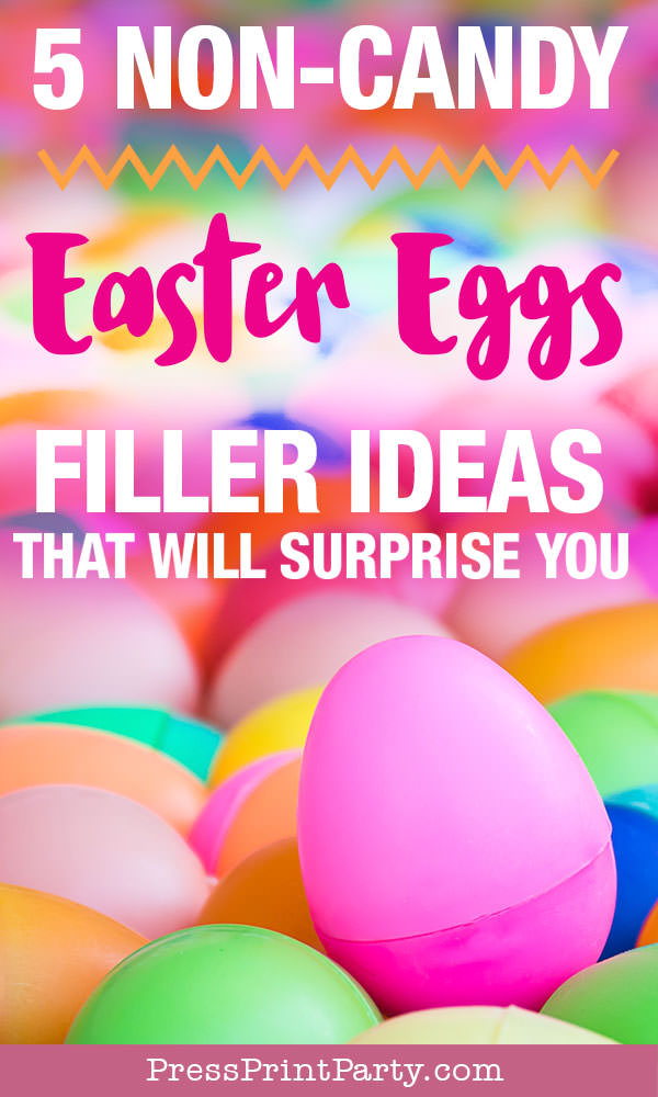 Easter egg hunt ideas and activities - non candy Easter egg filler ideas that's not junk Press Print Party!