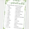 disney parent match Baby shower game printable template pdf instant download Press Print Party! Eucalyptus design