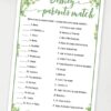 disney parent match Baby shower game printable template pdf instant download Press Print Party! Eucalyptus design