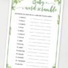 baby word scramble Baby shower game printable template pdf instant download Press Print Party! Eucalyptus design