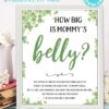 how big is mommy's belly sign Baby shower game printable template pdf instant download Press Print Party! Eucalyptus design