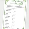 The price is right Baby shower game printable template pdf instant download Press Print Party! Eucalyptus design